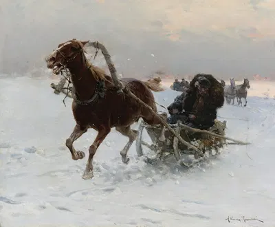 Sledding Caravan by Альфред фон Вирус-Ковальский — digital art print download