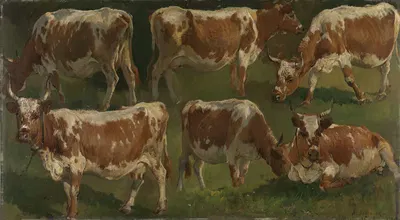 Study of Cows by Андерс Аскевольд, 1884 — digital art print download