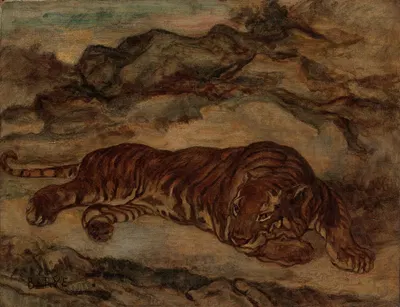 Tiger in Repose by Антуан-Луи Барье — digital art print download