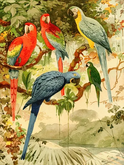 Aráras by Emil August Göldi, 1900-1906 — digital art print download