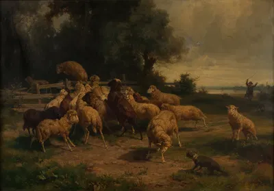 Schafe by Эрнст Адольф Мейснер, 1870 — digital art print download