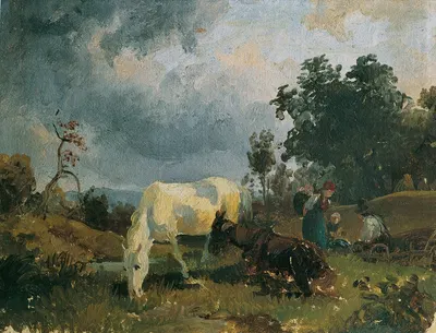 Ein Schimmel auf der Heide by Фридрих Август Маттиас Гаурманн, 1830 — digital art print download
