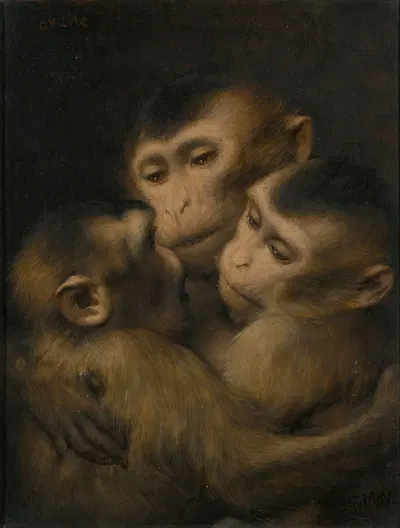 Three Monkeys by Gabriel von Max — digital art print download