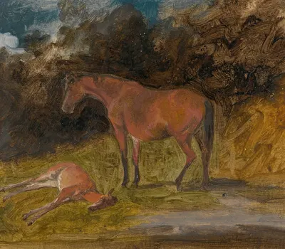 A Mare And Foal, Prince Of Wales's Stud Aston Clinton by Джордж Гаррад — digital art print download