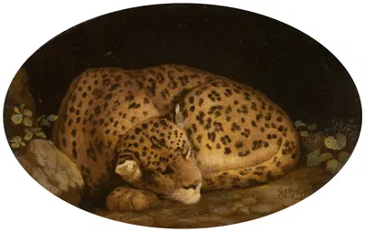 Sleeping Leopard by George Stubbs, 1777 — digital art print download