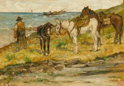 Paesaggio Con Cavalli by Джованни Фаттори, 1899 — digital art print download