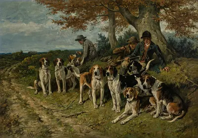 The Newforest Buckhounds by Джон Эмс, 1896 — digital art print download
