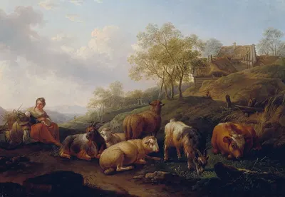 Landschaft mit weidendem Vieh by Joseph Roos the elder, 1766 — digital art print download
