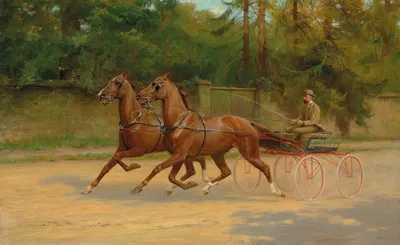 Walter Winans driving a carriage by Thomas Blinks, 1900 — digital art print download