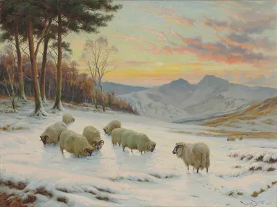 A winter's evening by Райт Баркер, 1923 — digital art print download