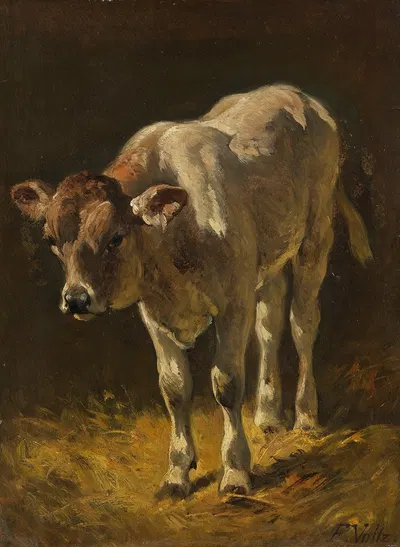 Kalb im Stall by Фридрих Вольц, 1840 — digital art print download