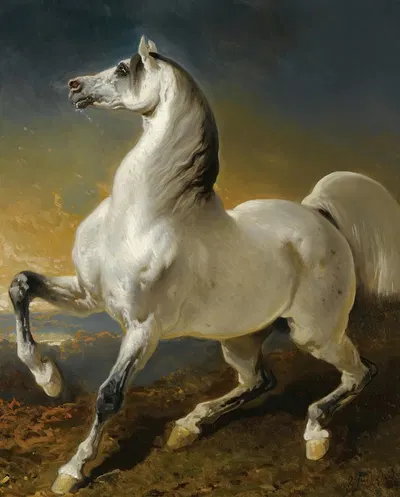 Etalon Gris Effrayé Par L'orage by Альфред Де Дрю — digital art print download