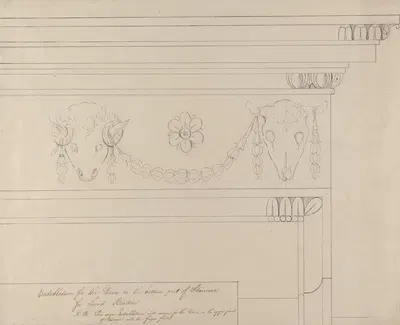 Headfort House, Ireland: Detail of Entablature in the Staircase by Роберт Адам — digital art print download