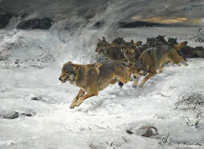 A Pack Of Wolves by Альфред фон Вирус-Ковальский — digital art print download