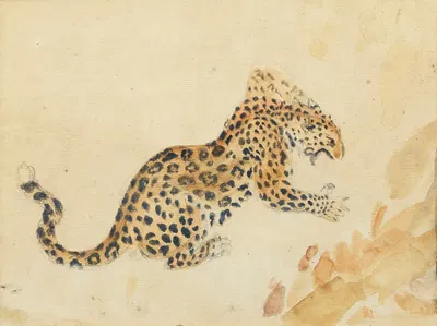 Study Of A Panther Attacking A Prey by Антуан-Луи Барье — digital art print download