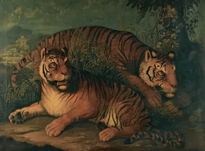 A Landscape With Bengal Tigers by Континентальная школа — digital art print download