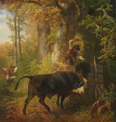 Der wildgewordene Stier by Фридрих Вольц — digital art print download