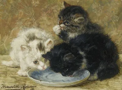 Three kittens by Анриэтта Роннер-Книп, 1895 — digital art print download