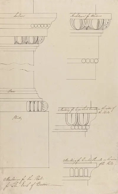 Headfort House: Moldings in the Hall by Роберт Адам, 1772 — digital art print download