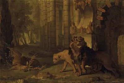 Atalanta and Hippomenes turned into lions by Jean-Baptiste Oudry, 1732 — digital art print download