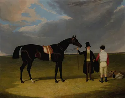 Mr. Wagstaff's The Saddler with Jockey and Trainer at Doncaster by Джон Фредерик Херринг-старший — digital art print download