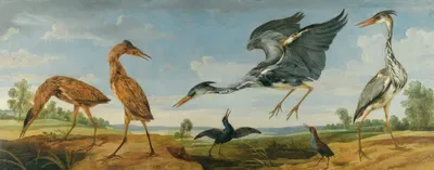 Landscape With Pairs Of Herons And Bitterns by Paul de Vos — digital art print download
