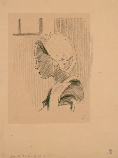 Young Breton Girl by Robert Polhill Bevan, 1891 — digital art print download