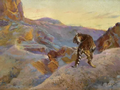 Tiger in the mountains by Rudolf Ernst — digital art print download
