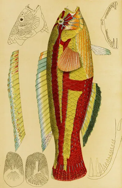 Fishes XIII by Frederick McCoy, 1885-1890 — digital art print download