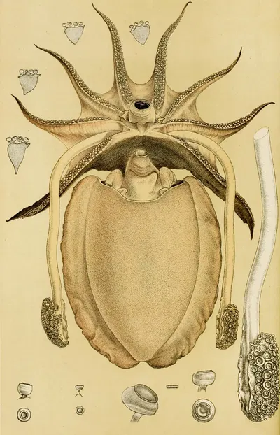 Mollusca IV by Frederick McCoy, 1885-1890 — digital art print download