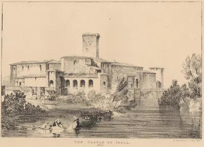 The Castle of Isola, Italy by Rudolf Ackermann, 1822 — digital art print download