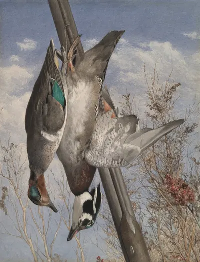 Hanging Game Birds by John William Hill, 1866 — digital art print download