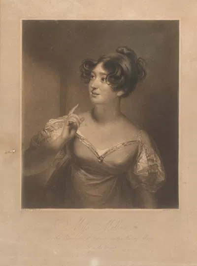 Miss Mellon in the Character of Voltante in the Honey Moon by Сэр Уильям Бичи, 1808 — digital art print download