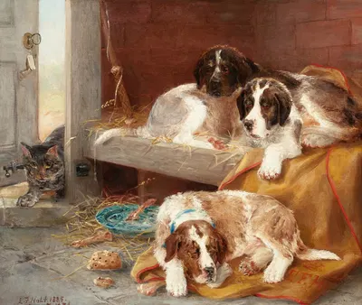 An Unexpected Visitor by Эдвин Фредерик Хоулт, 1885 — digital art print download