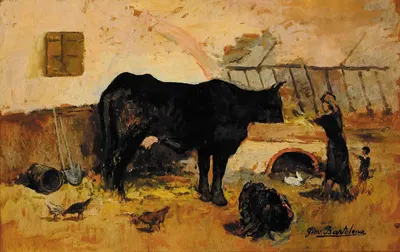 Buoi alla mangiatoia by Giovanni Bartolena — digital art print download