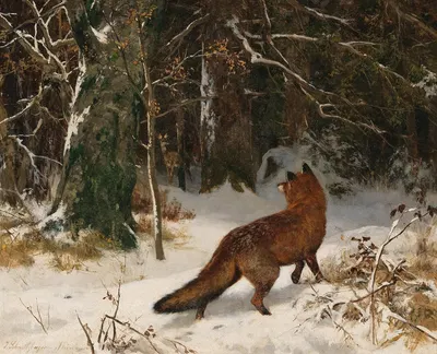 Winterliche Begegnung by Josef Schmitzberger — digital art print download