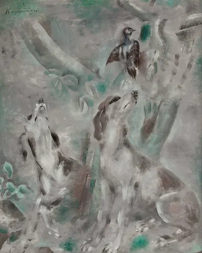 Dogs and Bird by Sei Koyanagui — digital art print download