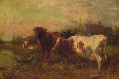 Cows at Pasture by Charles Collins — digital art print download