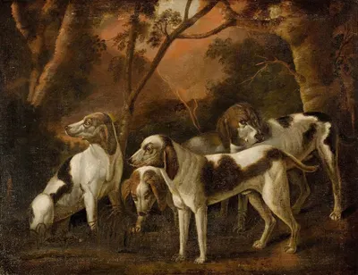 Foxhounds by Континентальная школа, 1775 — digital art print download