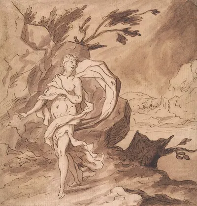 Anna lamenting the absence of Tobias by Thomas Carwitham, 1723 — digital art print download