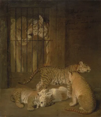 Group of Whelps Bred between a Lion and a Tigress by Жак-Лоран Агаз, 1825 — digital art print download
