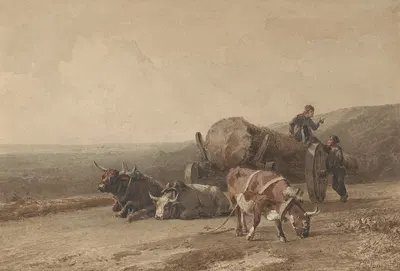 Rustende ossen by Ян Бедейс Том, 1862 — digital art print download