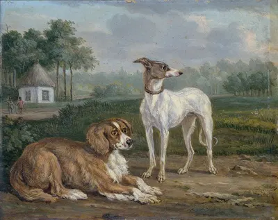 Two Dogs by Ян Дасвелдт, 1810 - 1855 — digital art print download