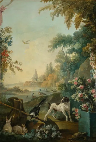 Paysage au chien by Жан-Батист Уэ, 1765 - 1770 — digital art print download