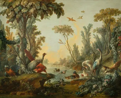 Paysage aux échassiers by Жан-Батист Уэ, 1765 - 1770 — digital art print download