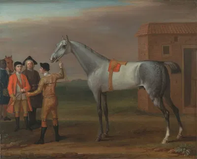 Lamprey, with His Owner Sir William Morgan, at Newmarket by Джон Уоттон — digital art print download