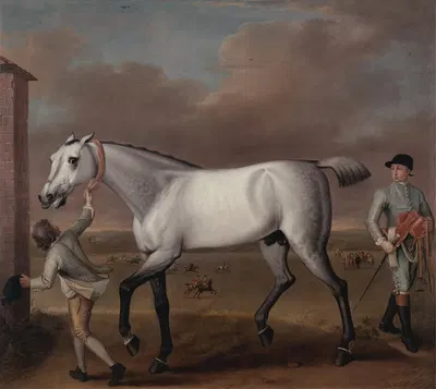 The Duke of Hamilton's Grey Racehorse 'Victorious' at Newmarket by Джон Уоттон — digital art print download