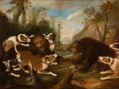 Dogs Fighting with Bears by Joseph Anton Harzath — digital art print download