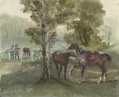 Paarden in de wei by Жюль Барон Фино, 1856 - 1882 — digital art print download