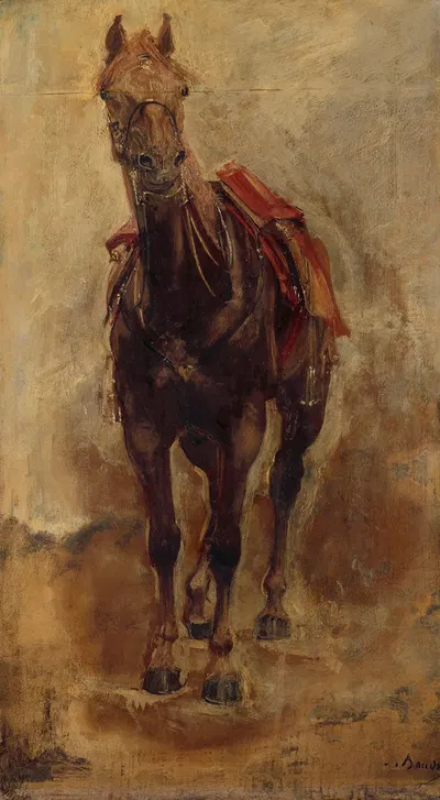 Étude de cheval pour le portrait équestre du comte de Palikao. by Поль-Жак-Эме Бодри, 1876 — digital art print download